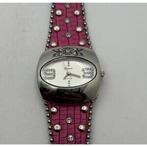 Silver & Pink Western watch.